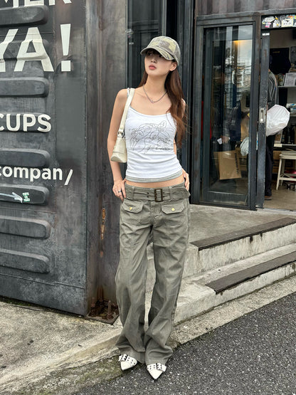 ローライズミリタリーベルトパンツ