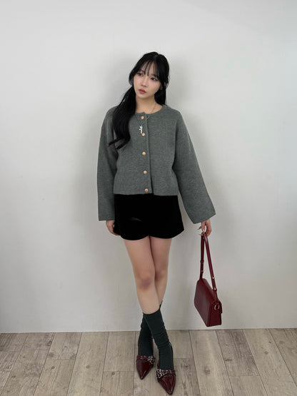 Round Neck Button Cardigan