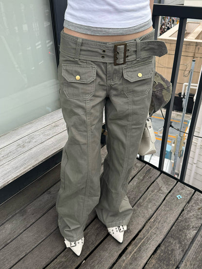ローライズミリタリーベルトパンツ
