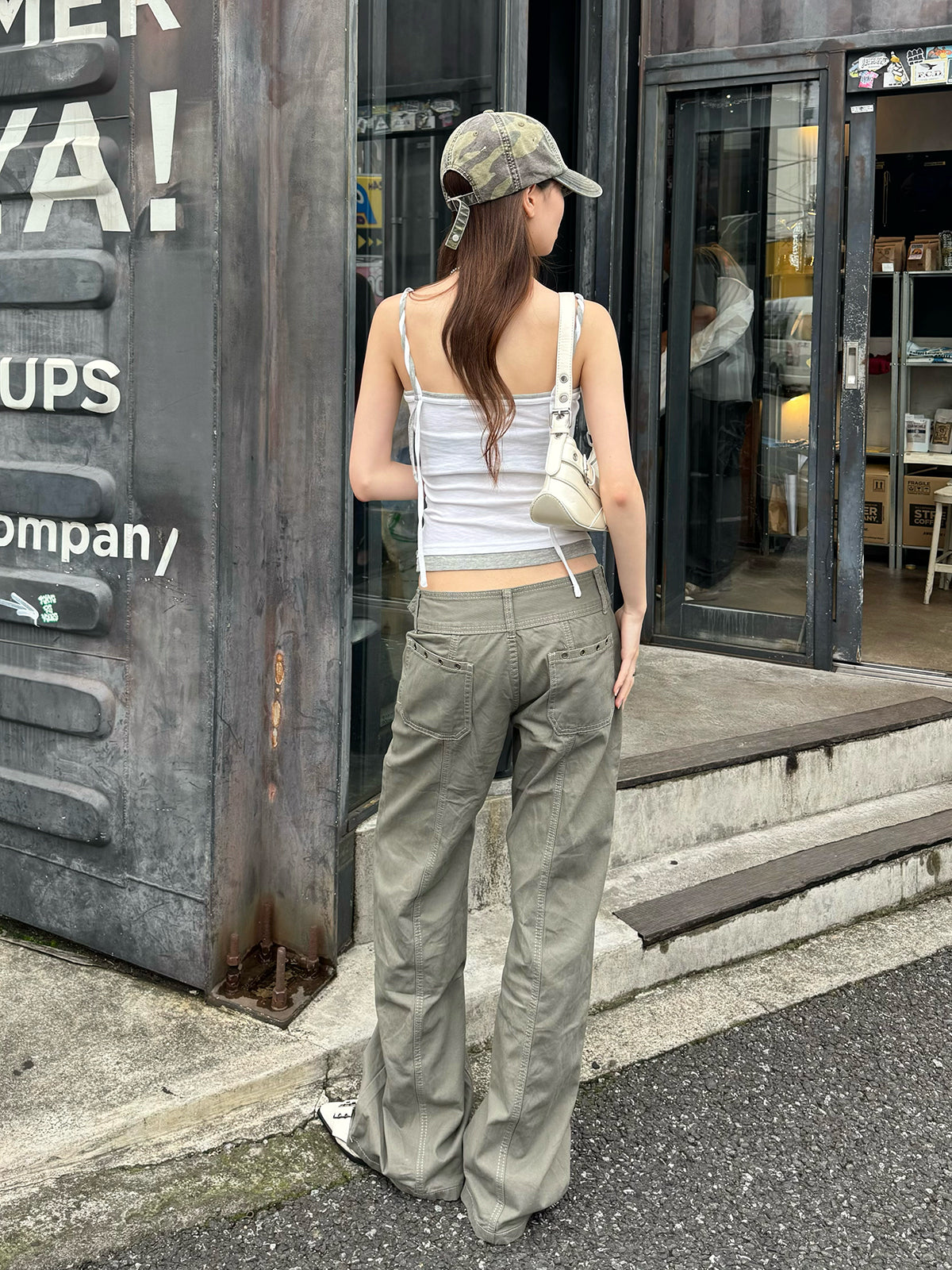 ローライズミリタリーベルトパンツ