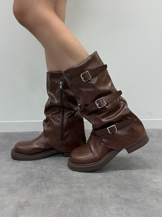 サイドベルトミドルカバーブーツ