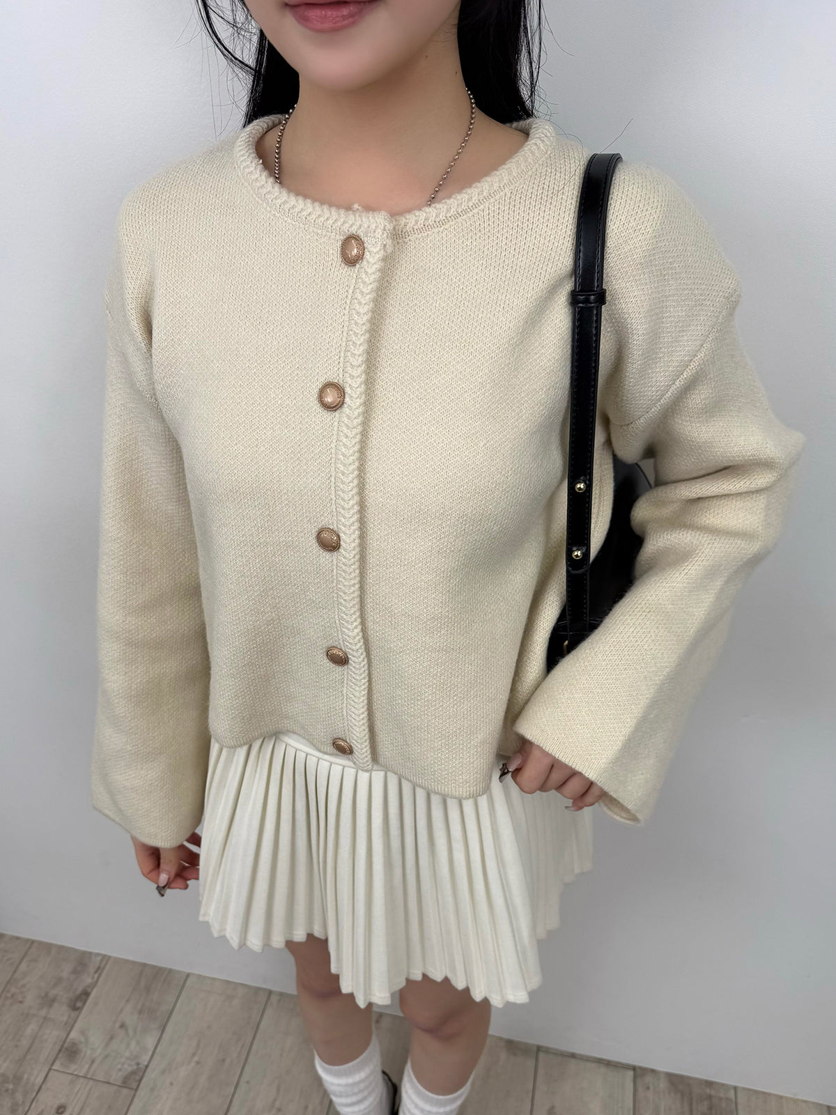 Round Neck Button Cardigan