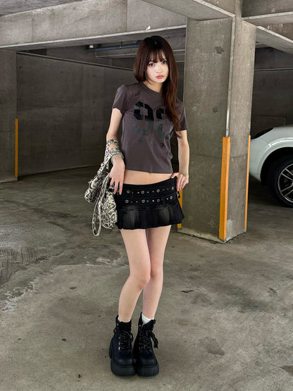 ナンバーロゴプリントTシャツ