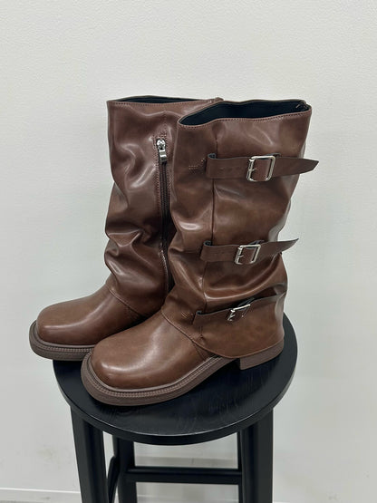 サイドベルトミドルカバーブーツ