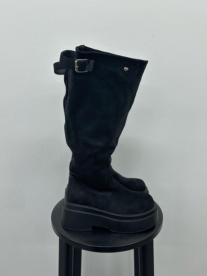 スエードライクプラットフォームブーツ