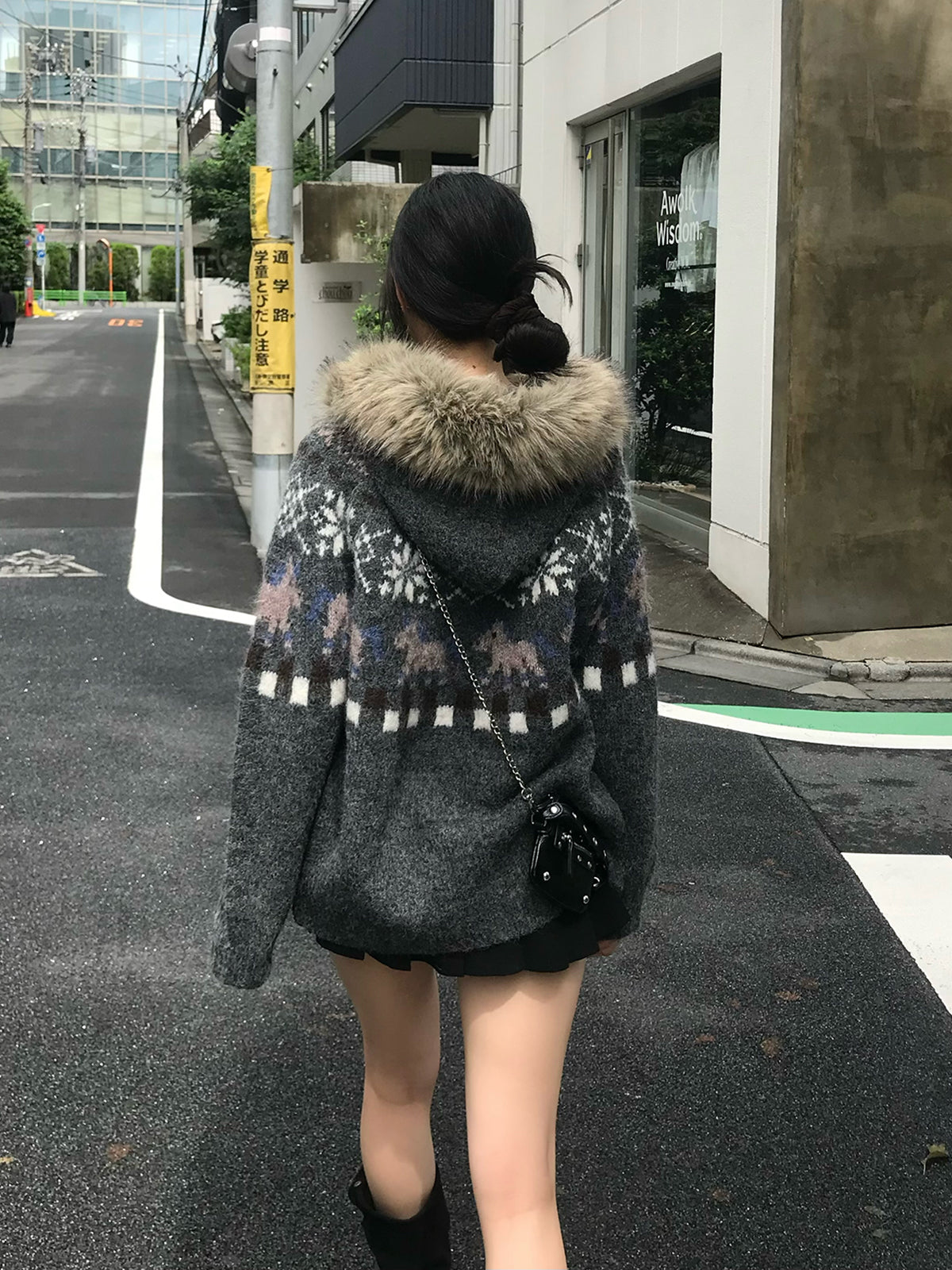 ノルディックダブルジップニットカーディガン