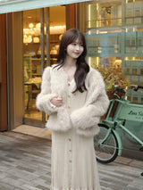 ミドルファーライクコート - ベージュ