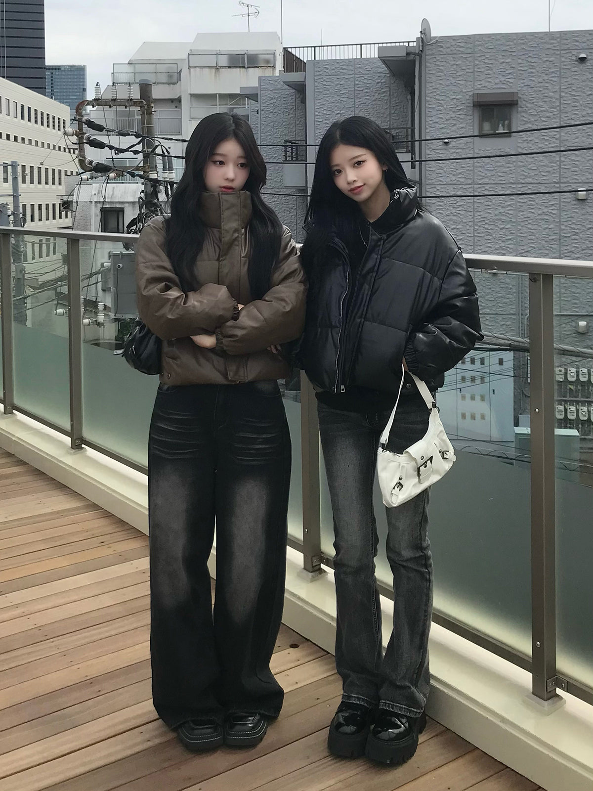 皮革触感加厚短款夹克