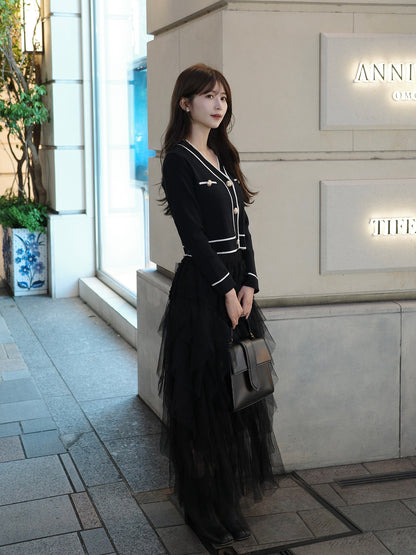 ラインニットカーディガン