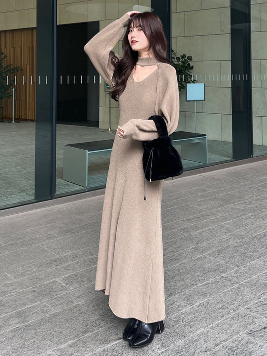 Layered knit dress