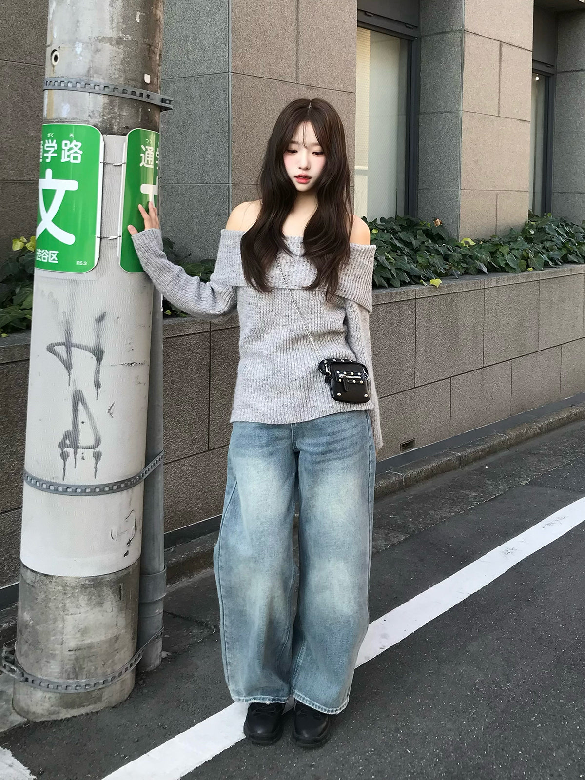 ウォッシングポケットワイドデニムパンツ