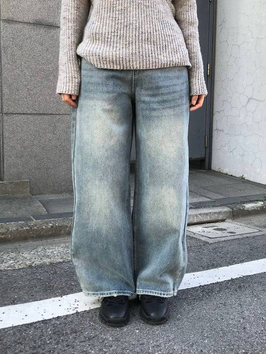 ウォッシングポケットワイドデニムパンツ