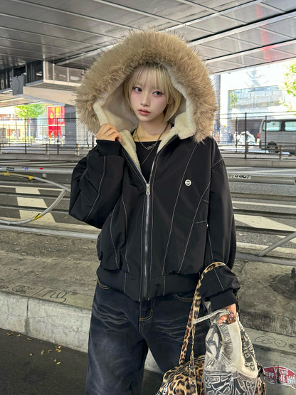 ステッチラインボリュームブルゾン