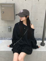 スタッズグリッタースウェット - ブラック