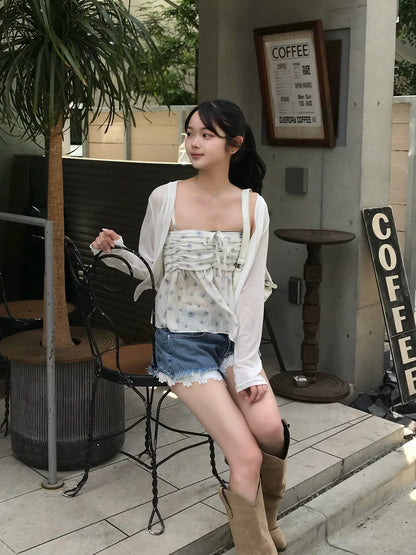 フラワーシアーキャミカーディガンセット