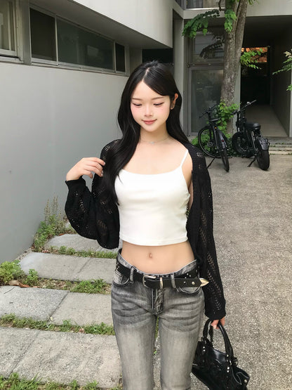 ルーズメッシュクロップドボレロ