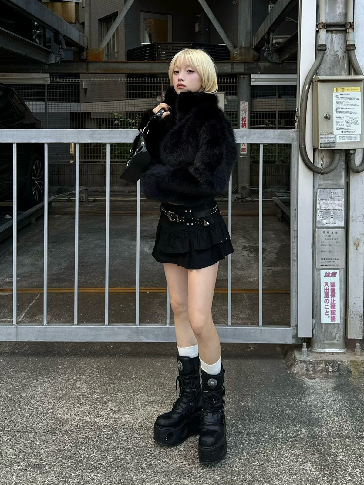 ファーライクスタンドショートブルゾン