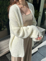 Fur-like cardigan - white