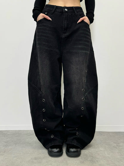 アイレットワイドカーブデニムパンツ