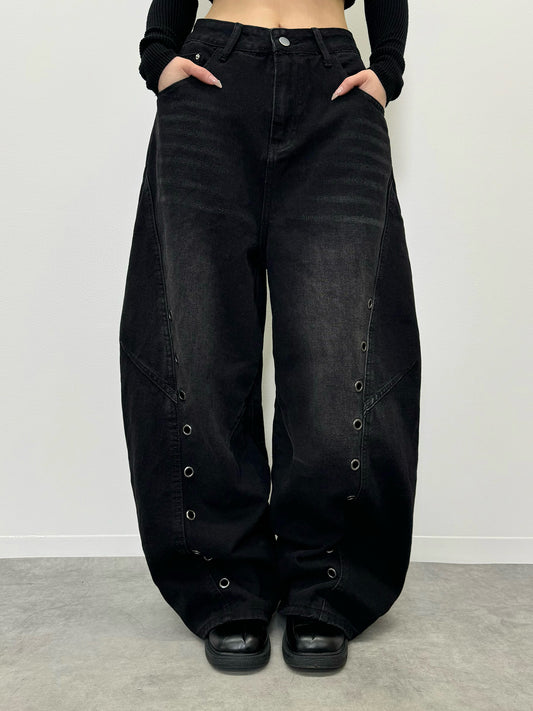 アイレットワイドカーブデニムパンツ