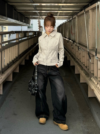 スリムシルエットジップジャケット