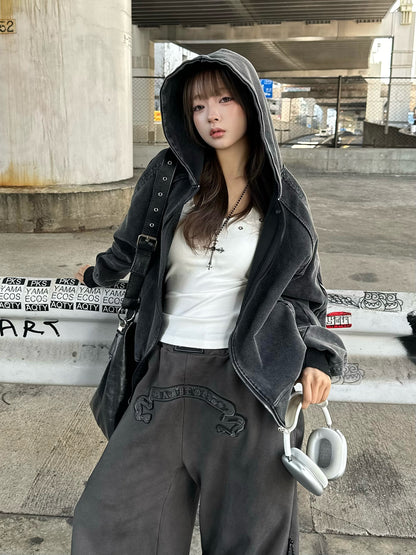 ウォッシュジップデザインブルゾン