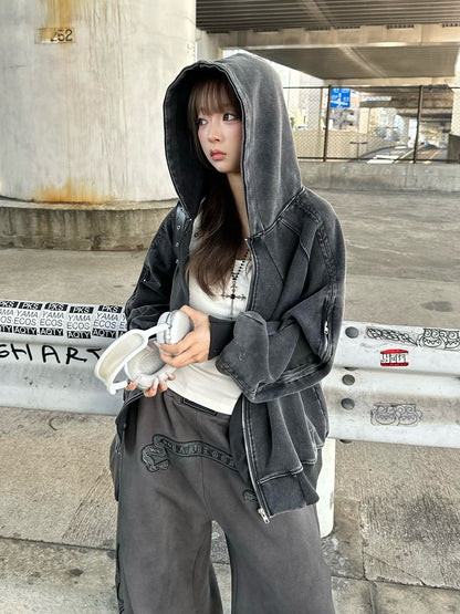 ウォッシュジップデザインブルゾン