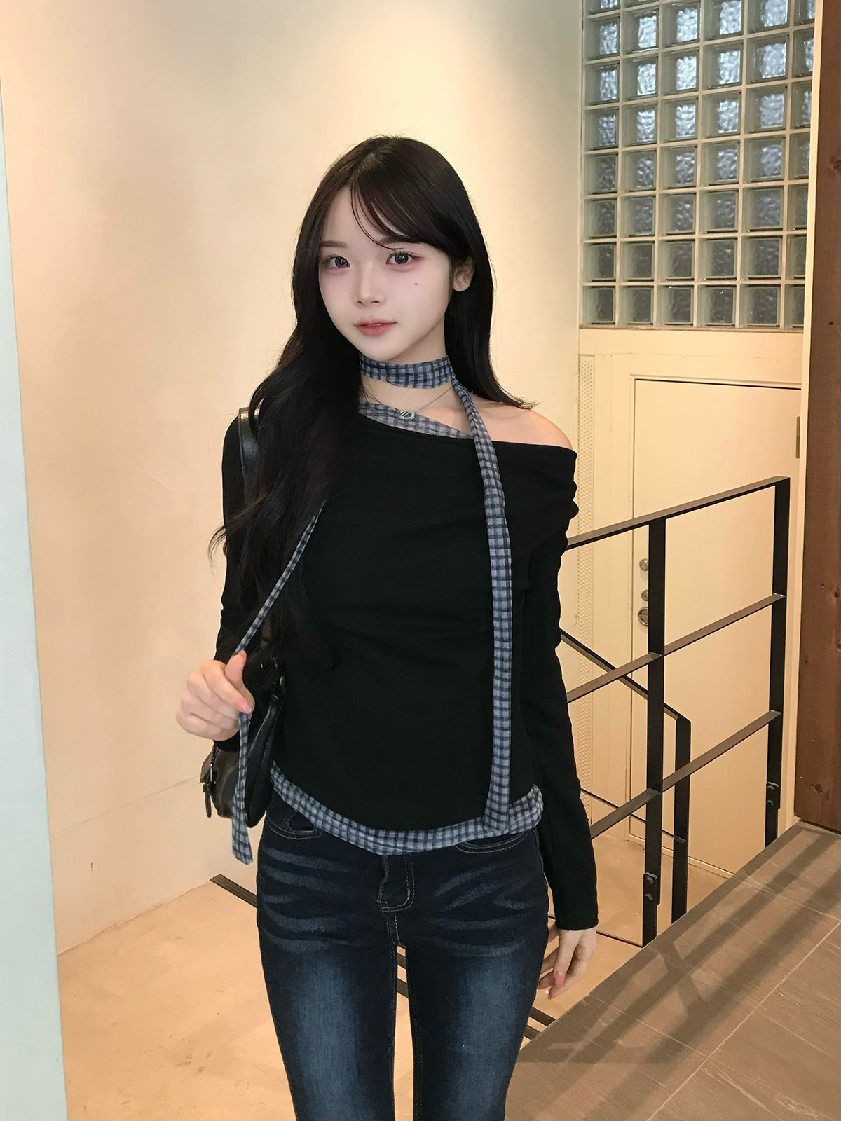 ドレープチェックタイカットソー