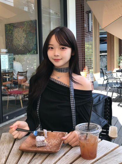 ドレープチェックタイカットソー