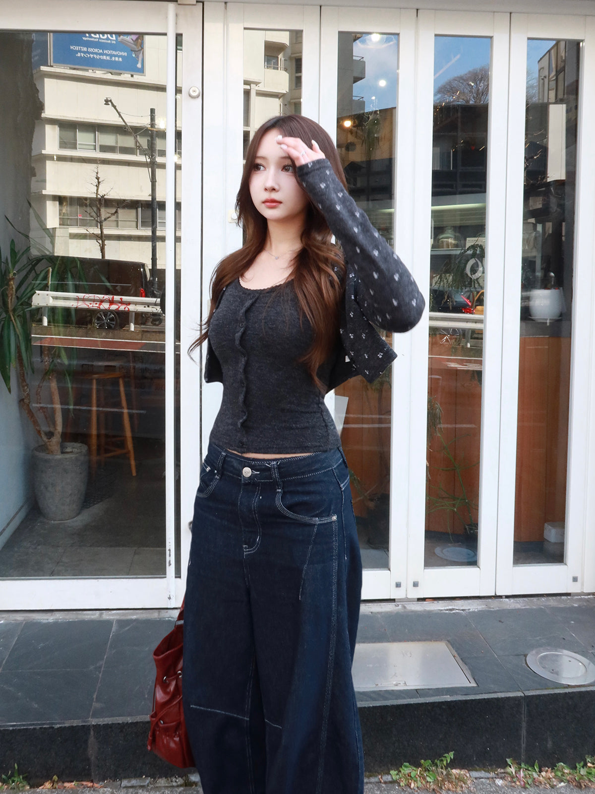 フラワーデザインカーディガンセット