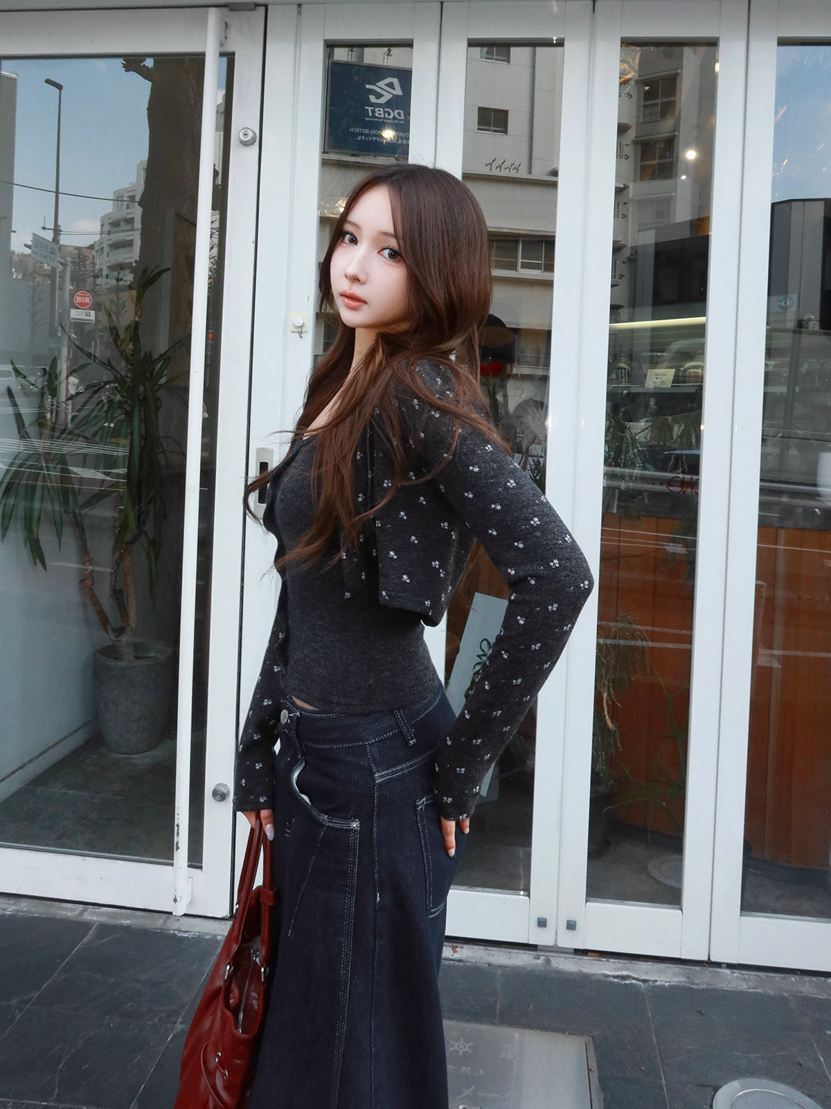 フラワーデザインカーディガンセット