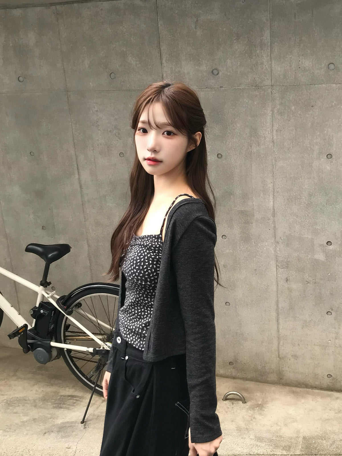 フラワーパターンキャミカーディガンセット