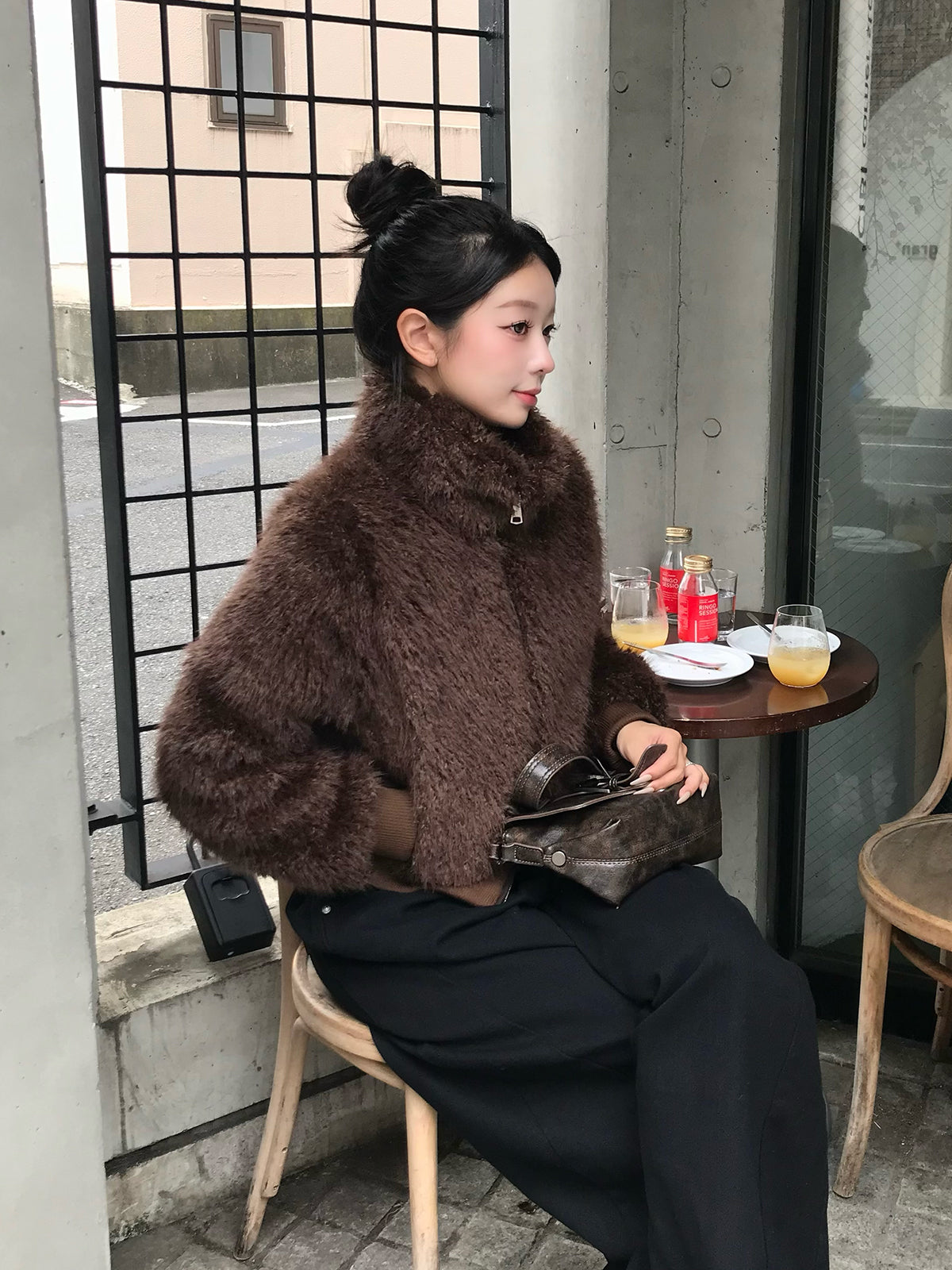 ファーライクダブルジップブルゾン