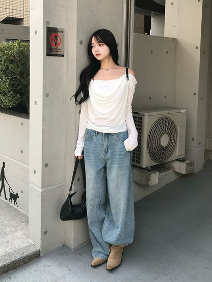 ベルトショルダーシアーカットソー