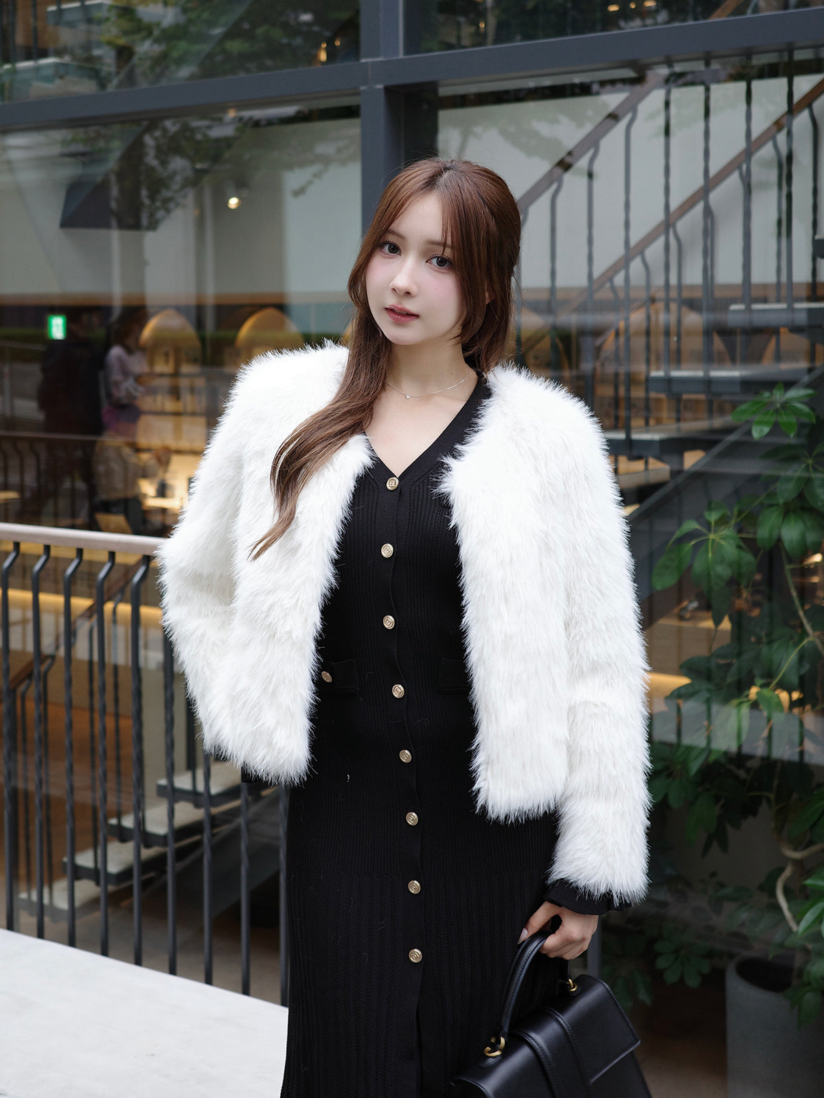 Holiday&Holidayフロントボタンフレアニットワンピース フロントボタン