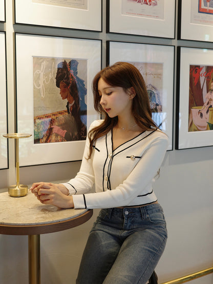 ラインニットカーディガン