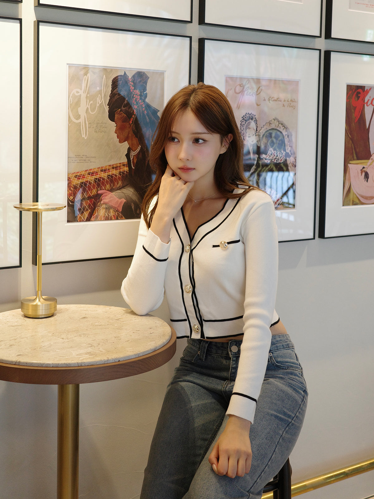 ラインニットカーディガン