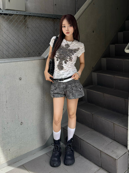 カットダメージウイングTシャツ