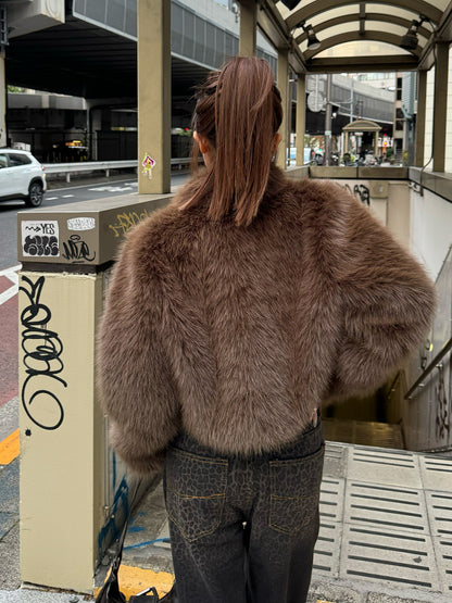 ファーライクスタンドショートブルゾン