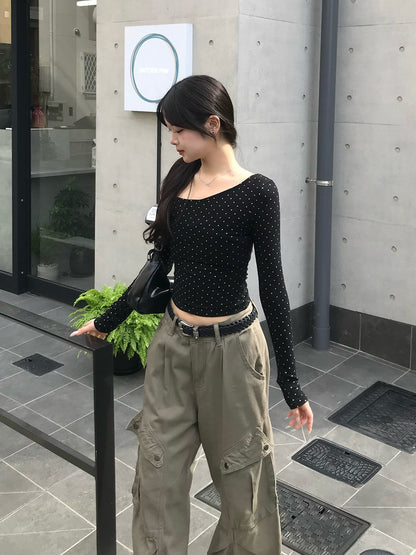 ラメドットワンショルカットソー