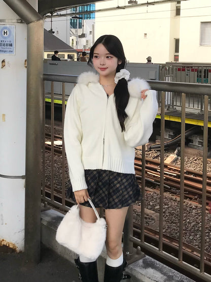 レトロチェックプリーツミニスカパン