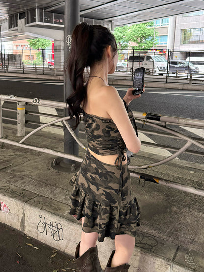 カモフラベアトップスカートセットアップ