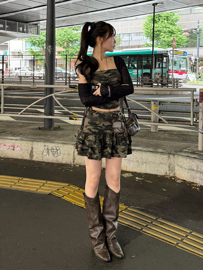 カモフラベアトップスカートセットアップ