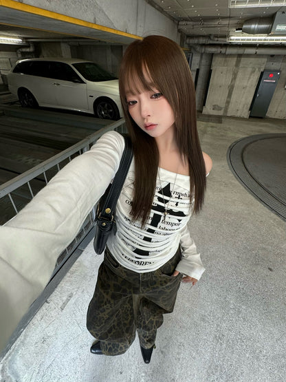 クロスカットダメージカットソー