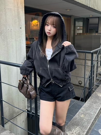 ダブルジップデニムジャケット