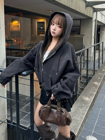 ダブルジップデニムジャケット