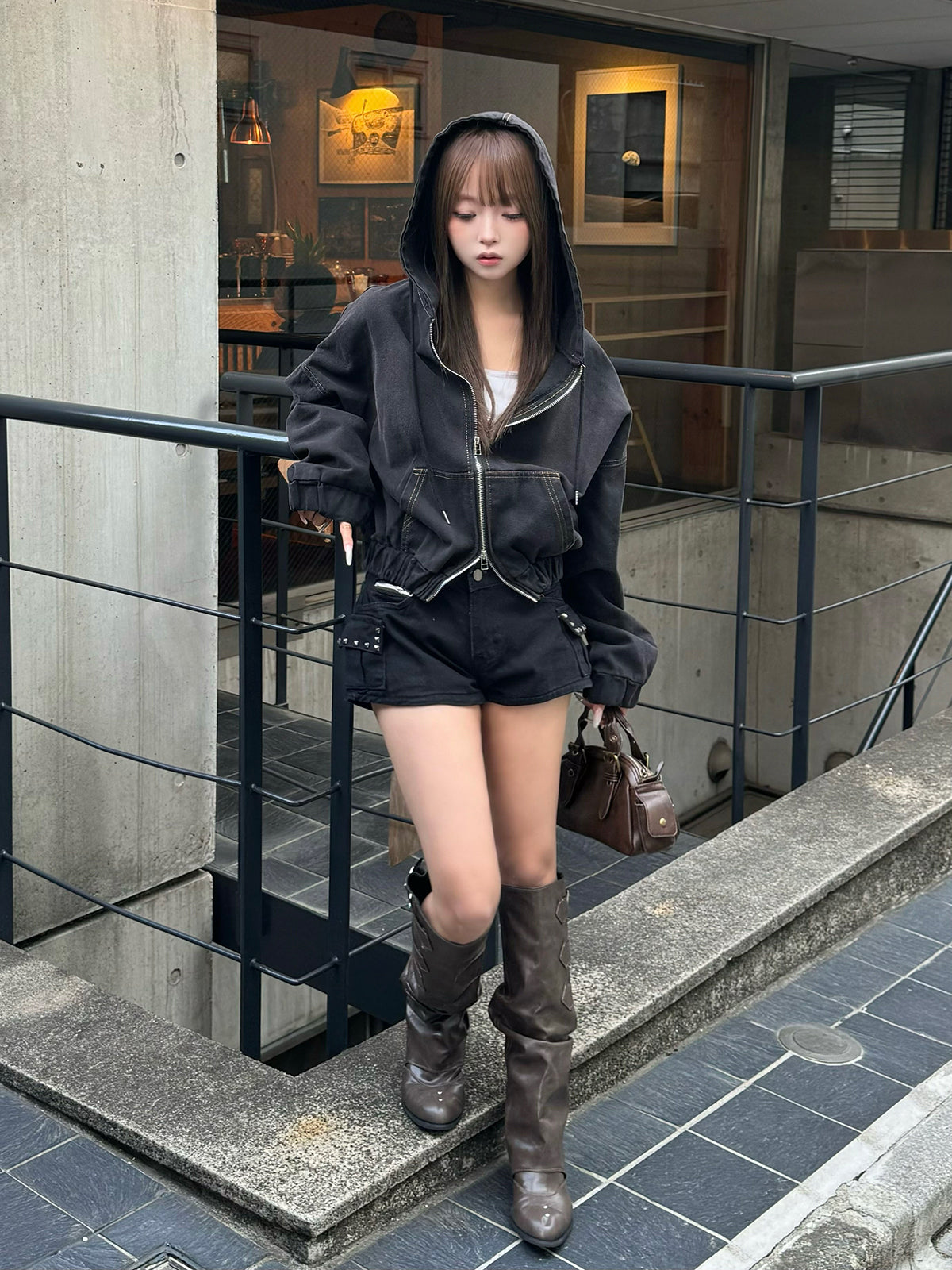 ダブルジップデニムジャケット