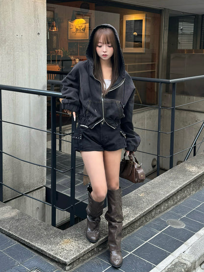 ダブルジップデニムジャケット