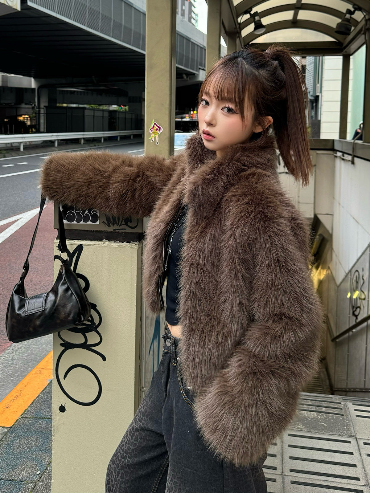 ファーライクスタンドショートブルゾン