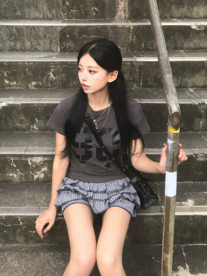 ナンバーロゴモノトーンTシャツ